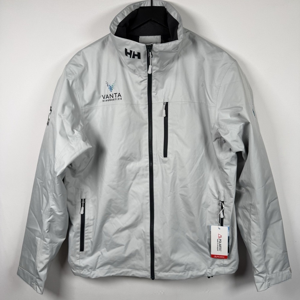 Helly Hansen Crew Midlayer 2.0 Men's Jacket Grey Fog Large NEW WITH TAG *Logo*